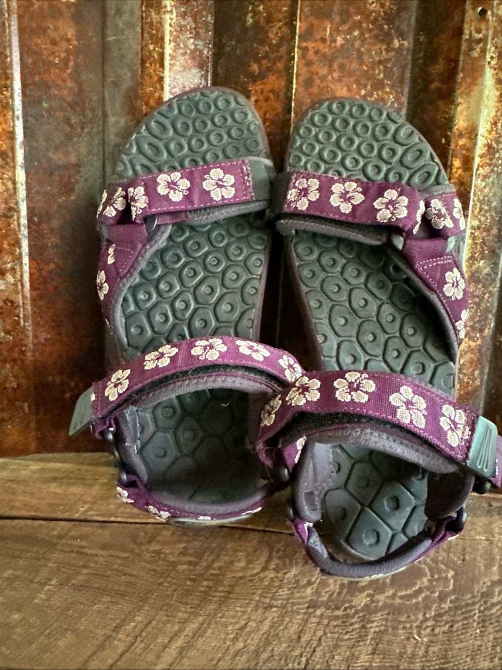 Rafters Purple Floral Strap Water Sandals Womens 12
